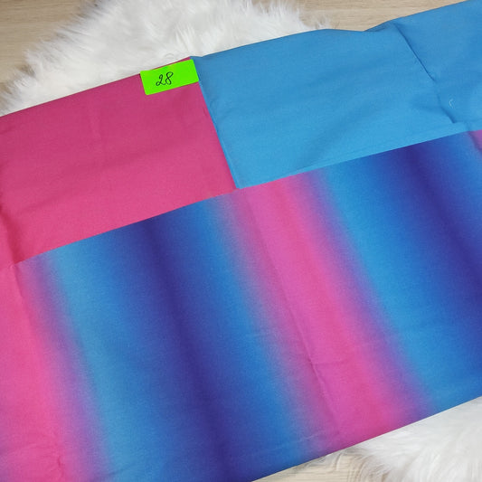 Sofortkauf: Stoffmix Rainbow Pink Baumwolle 0.97 m x 1,50 m (28) - kleiner Fehler im Stoff