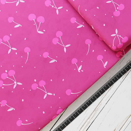 Baumwollsatin: Kirschentraum - perfekt für Schultüten, Accessoires zur Einschulung - Kirsche, Cherry, Obst, Sommer