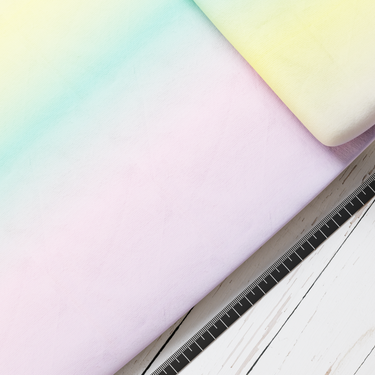 Baumwollsatin: Kristall Pastell - perfekt für Schultüten, Accessoires zur Einschulung - Farbverlauf Pastell, Gelb, Grün, Rosa