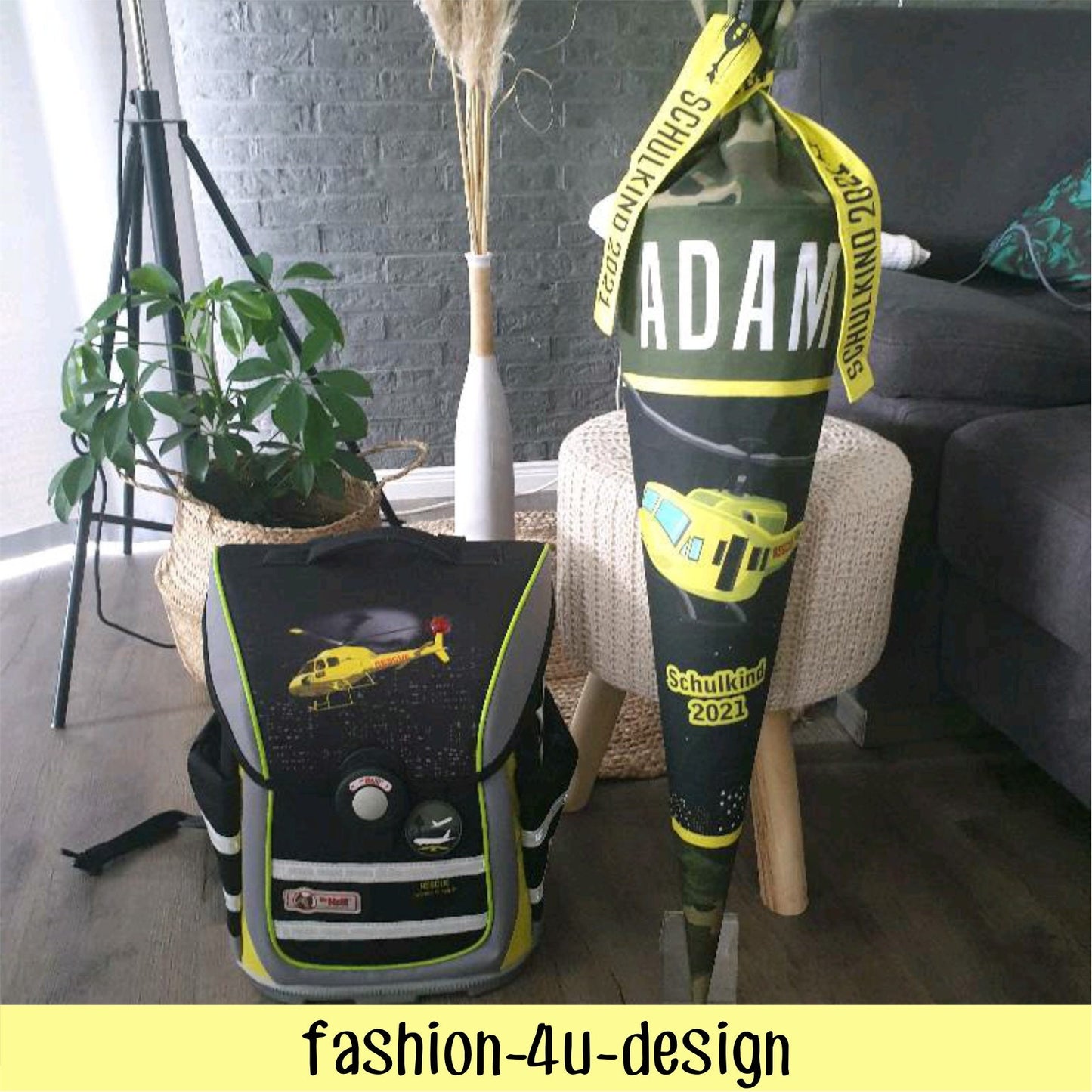 404 Schultüte/Zuckertüte: Hawaii Mädchen am Strand - Baumwoll-Panel zum selber nähen oder fix&fertig genäht - DIY Näh-Set 70 cm