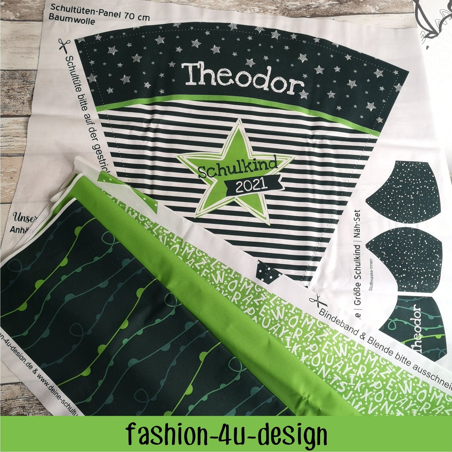 507 Schultüte/Zuckertüte: Boho Pferd Braun - Baumwoll-Panel zum selber nähen oder fix&fertig genäht - DIY Näh-Set 70 cm
