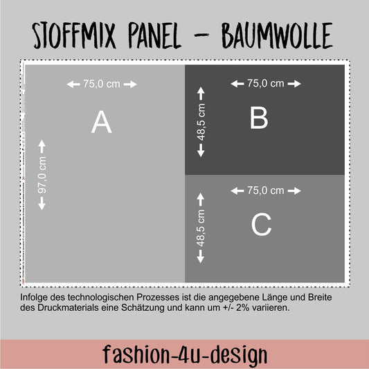 Stoffmix PANEL: Imaginärer Wald (97 cm x 150 cm) - perfekt für Schultüten & Accessoires zur Einschulung | Dschungel, Faultier, Chamäleon