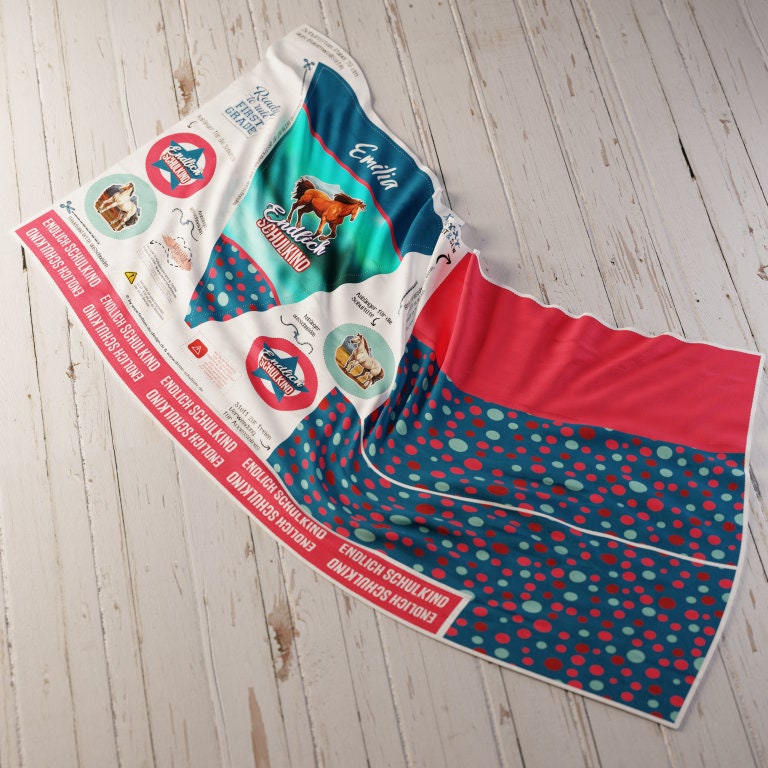 504 Schultüte/Zuckertüte: Pferd Punktliebe - Baumwoll-Panel zum selber nähen oder fix&fertig genäht - DIY Näh-Set 70 cm