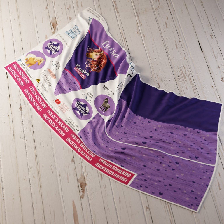 507 Schultüte/Zuckertüte: Boho Pferd Braun - Baumwoll-Panel zum selber nähen oder fix&fertig genäht - DIY Näh-Set 70 cm