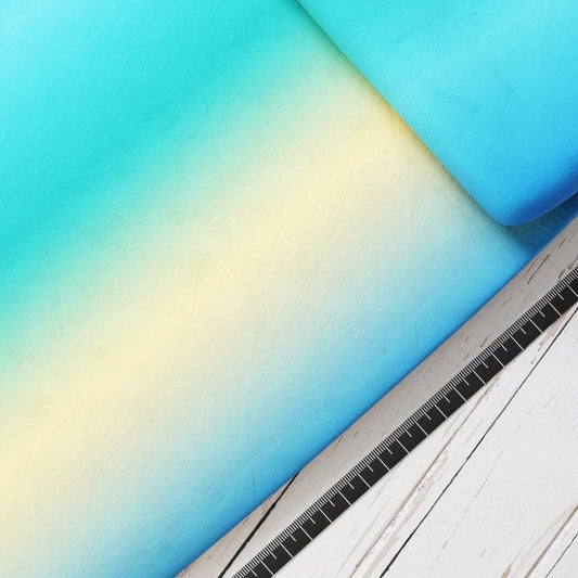 Baumwollsatin: Zeitmaschinen Verlauf - perfekt für Schultüten, Accessoires zur Einschulung - Farbverlauf, Ninja, Kämpfer, Gelb, Grün, Blau