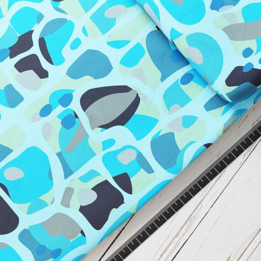 Baumwollsatin: Aquarium - perfekt für Schultüten, Accessoires zur Einschulung - Wasser, Pool, Unterwasser, Meer, Ocean, See, Schwimmnbad