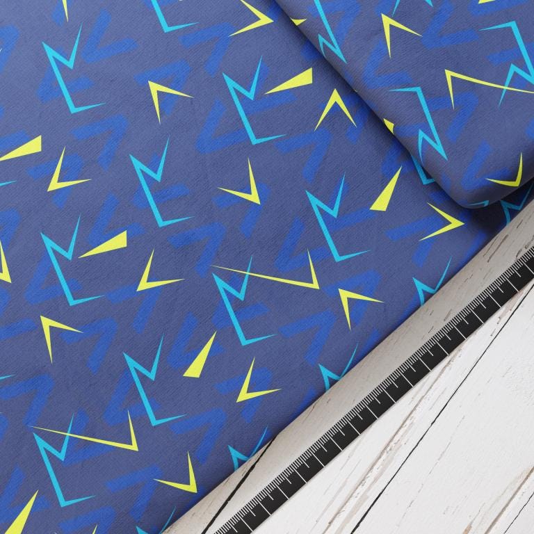 Baumwollsatin: Stürmer Blau - perfekt für Schultüten, Accessoires zur Einschulung - Fussball, Soccer, Ball, Sport, Tor, Fussballspieler