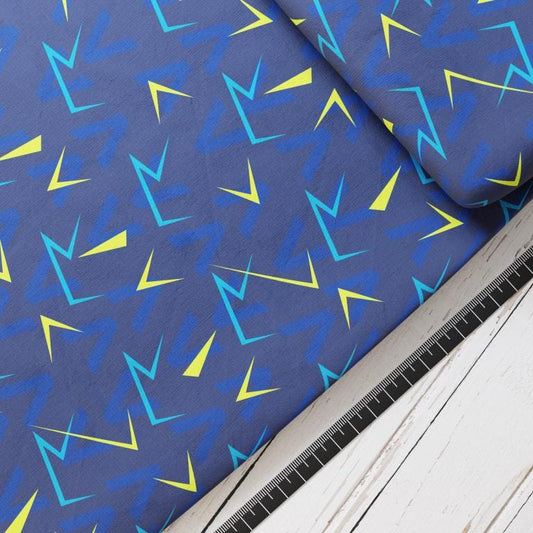 Baumwollsatin: Stürmer Blau - perfekt für Schultüten, Accessoires zur Einschulung - Fussball, Soccer, Ball, Sport, Tor, Fussballspieler