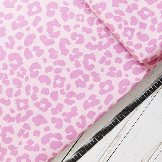 Baumwollsatin: Pink Leo - perfekt für Schultüten, Accessoires zur Einschulung - Panther, Leopard, Raubkatze, Tiger, Löwe, Gepard