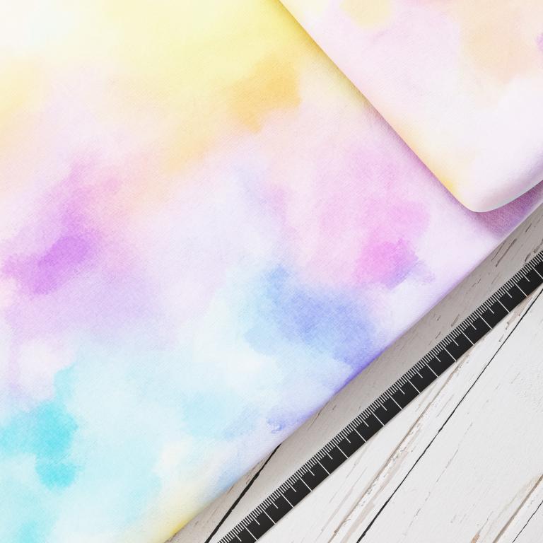 Baumwollsatin: Auf dem Regenbogen - perfekt für Schultüten, Accessoires zur Einschulung - Farben, bunt, Farbenspiel, Schmetterling, Fee