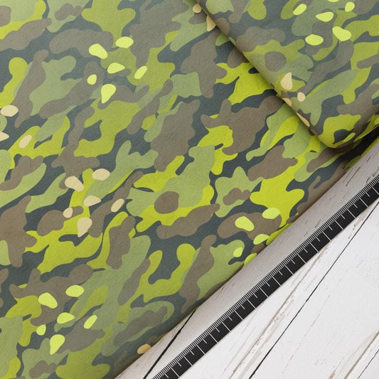 Baumwollsatin: Camouflage Dino - perfekt für Schultüten, Accessoires zur Einschulung - Dinosaurier, T-Rex, Uhrzeit, Tyrannosaurus