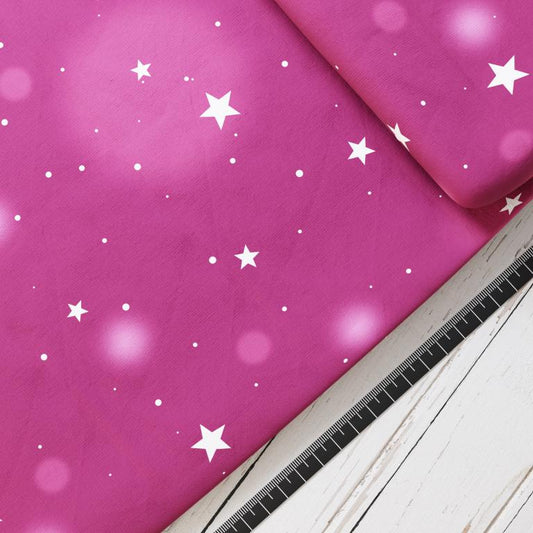 Baumwollsatin: Einhornwelt Beere - perfekt für Schultüten, Accessoires zur Einschulung - Fee, Einhorn, Ballerina, Prinzessin, Sterne, Pink