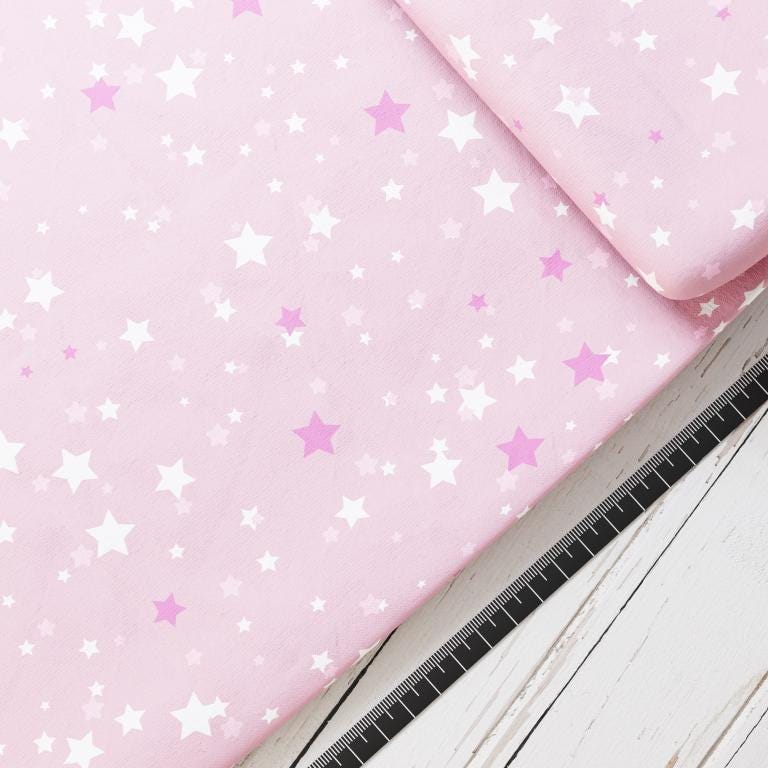 Baumwollsatin: Prinzessinen Rosa - perfekt für Schultüten, Accessoires zur Einschulung - Sterne, Herzen, Prinzessin, Freunde