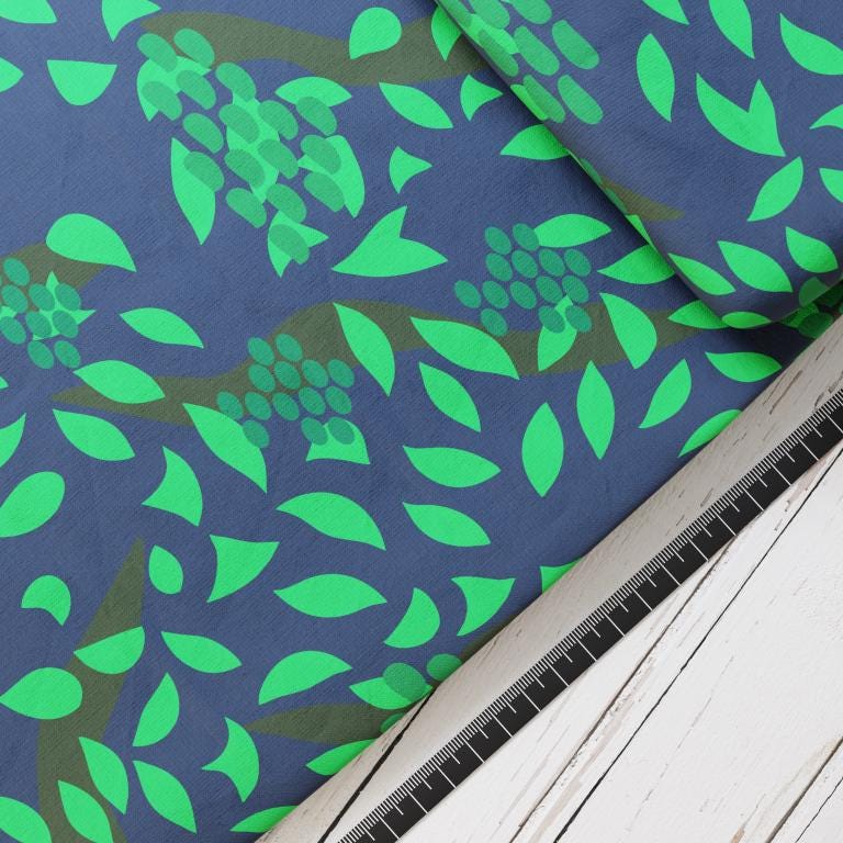 Baumwollsatin: Waldschuppen - perfekt für Schultüten, Accessoires zur Einschulung - Dino, Lava, Drache, T-Rex, Wald