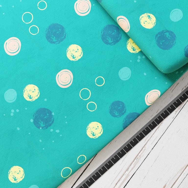 Baumwollsatin: Blaue Lagune - perfekt für Schultüten, Accessoires zur Einschulung - Delfin, Fisch, Meerjungfrau, Meer