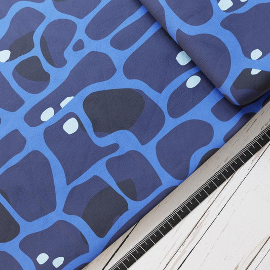 Baumwollsatin: Haiwellen - perfekt für Schultüten, Accessoires zur Einschulung - Meer, Hai, Unterwasser, Blau