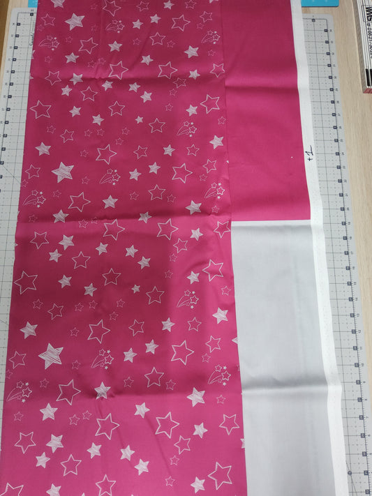 Sofortkauf: Baumwolle Stoffmix ca. 150 x 100 cm - Sterne Pink (Fehler Fleck-siehe Bild)
