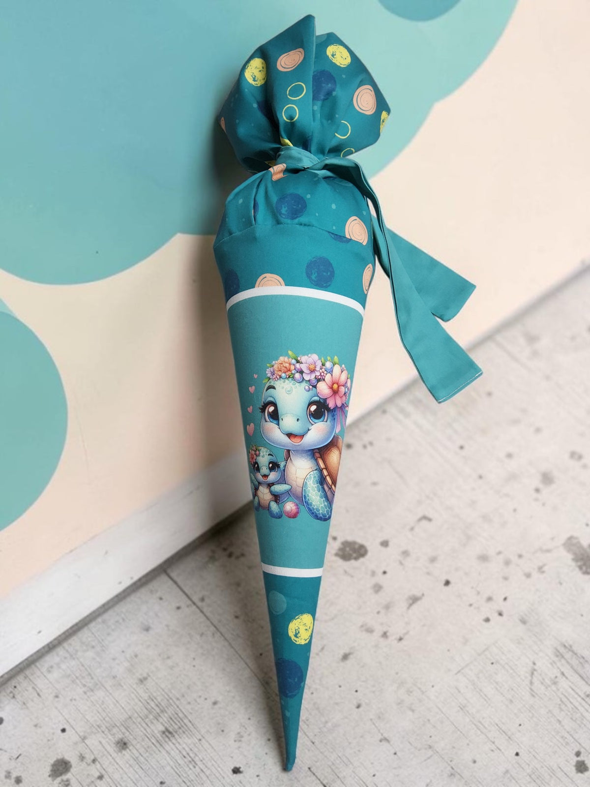 Sofortkauf 35cm: Kindergartentüte / Geschwistertüte inkl. Rohling 35 cm - "Schildkröte" - wie abgebildet