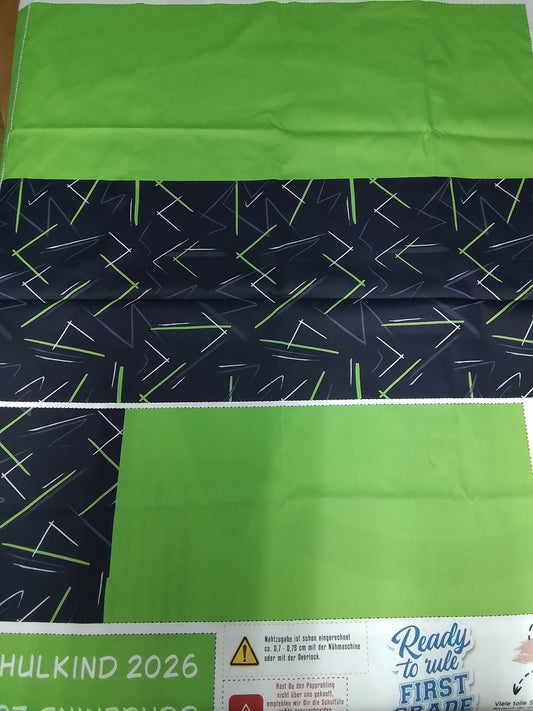 Sofortkauf: Schultüten Nähset - Muster + Geschwistertüte-Ninja Blitze-Baumwoll-Panel zum selber nähen- 70 cm und 35 cm.(Ole-16.09.2026)Wie abgebildet!!!