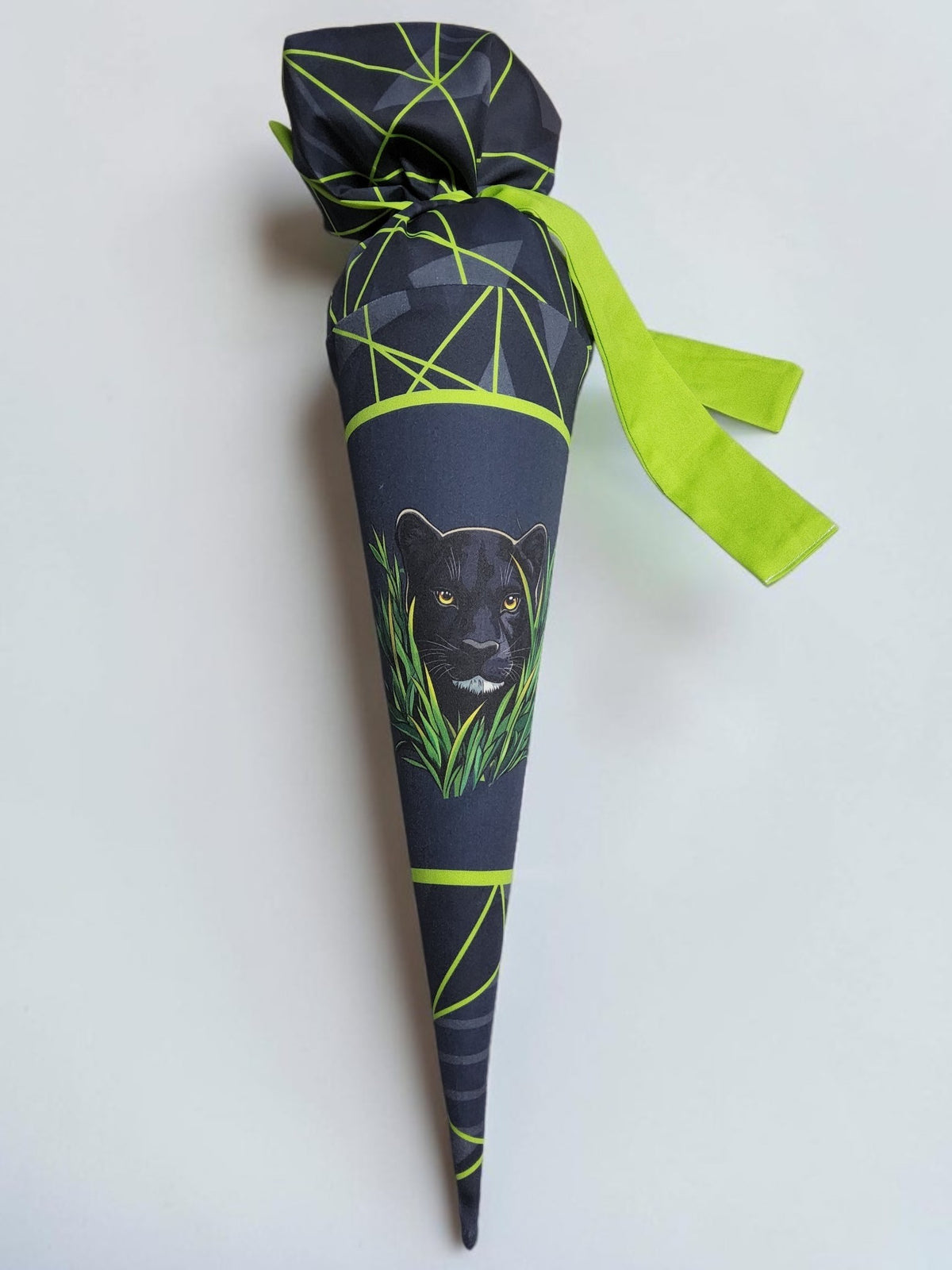 Sofortkauf 35cm: Kindergartentüte / Geschwistertüte inkl. Rohling 35 cm - "Dark with Stripes, Panther" - wie abgebildet