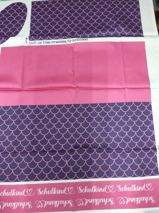 Sofortkauf: 2 Schultüte/Zuckertüte: Meerjungfrau mit Flosse - Baumwoll-Panel zum selber nähen - DIY Näh-Set 70 cm