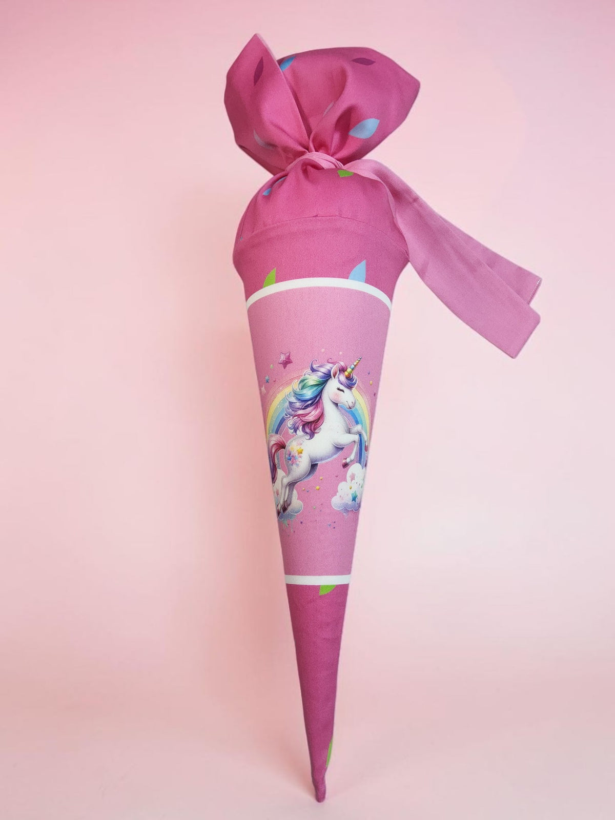 Sofortkauf 35cm: Kindergartentüte / Geschwistertüte inkl. Rohling 35 cm - "Einhorn auf Candybar"- wie abgebildet