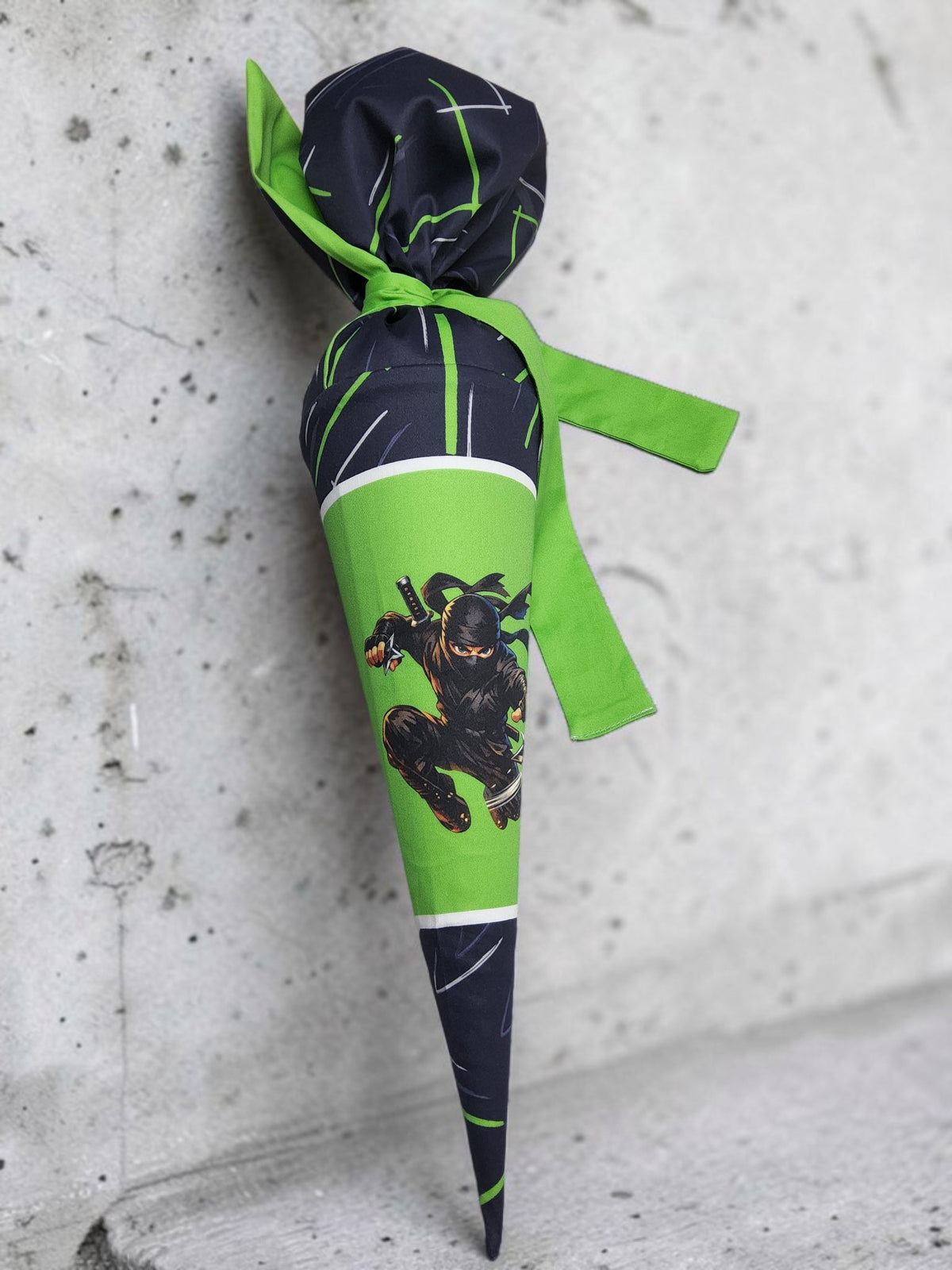 Sofortkauf 35cm: Kindergartentüte / Geschwistertüte inkl. Rohling 35 cm - "Ninja" - wie abgebildet