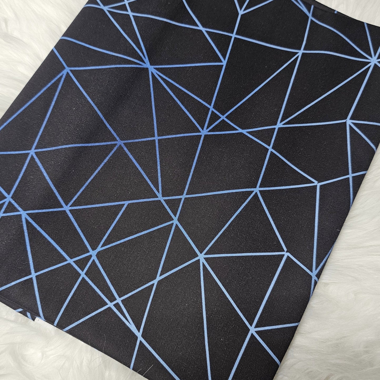 Sofortkauf: Bio Baumwolle Stoffmix ca. 150 x 100 cm - Blaue Streifenauf Schwarz, Probedruck