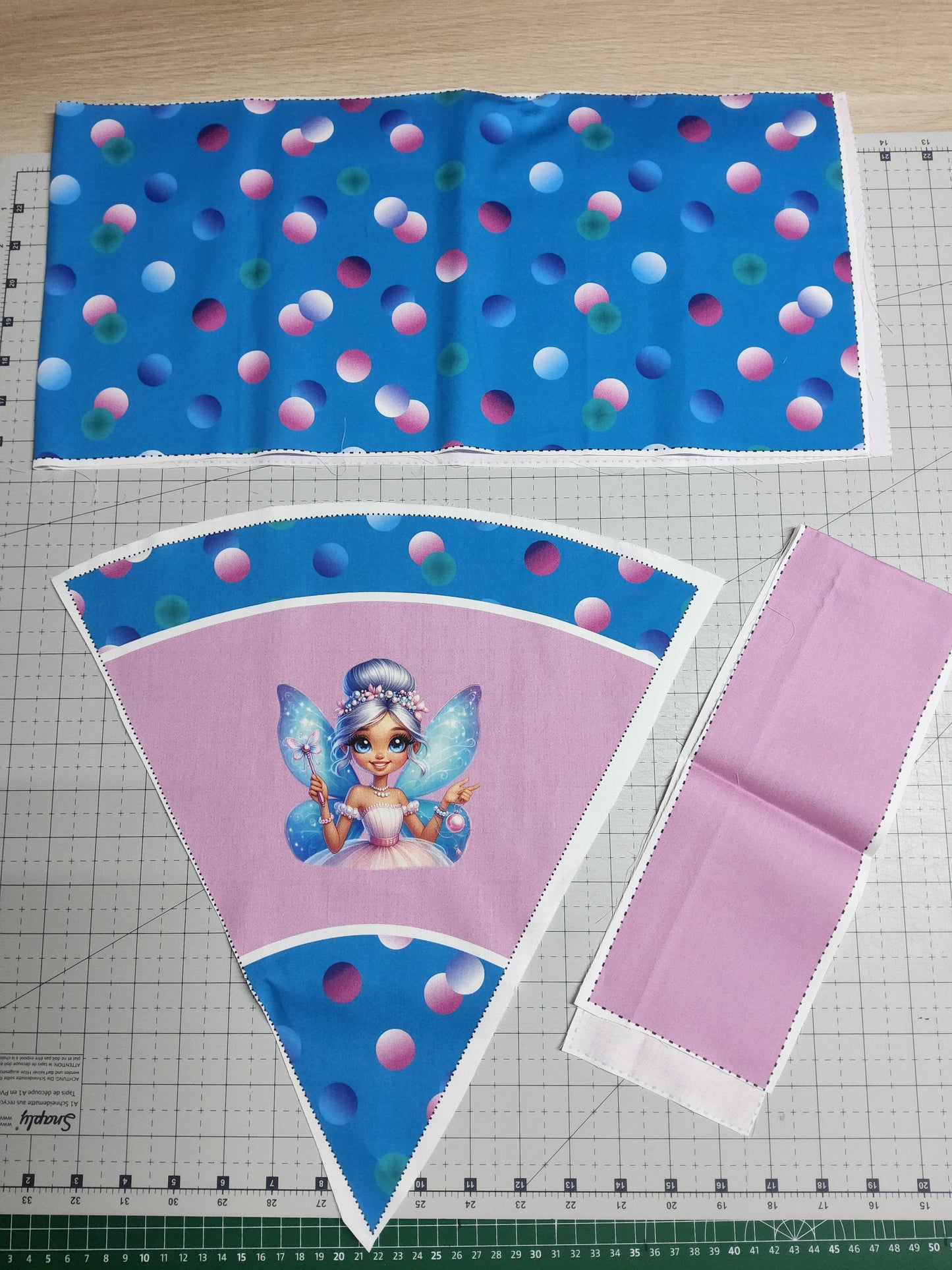 Sofortkauf 35cm: 35 cm (Geschwistertüte) aus Baumwolle als Nähset - "Fee Ozeanfreunde" - wie abgebildet