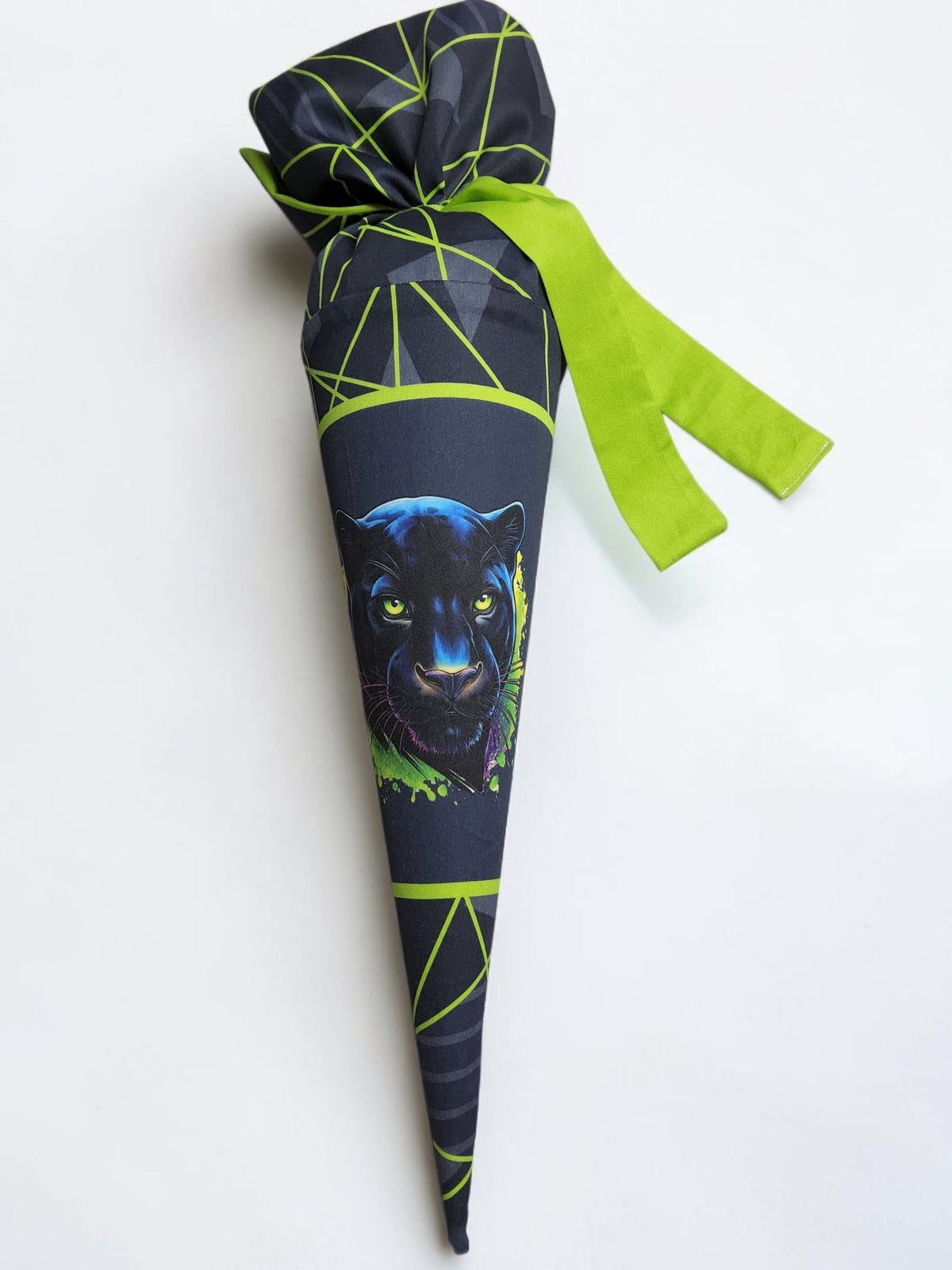 Sofortkauf 35cm: Kindergartentüte / Geschwistertüte inkl. Rohling 35 cm - "Dark with Stripes, Panther" - wie abgebildet
