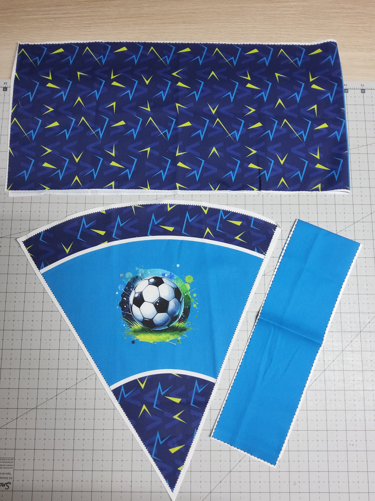 Sofortkauf 35cm: 35 cm (Geschwistertüte) aus Baumwolle als Nähset - "Stürmer Blau" - wie abgebildet