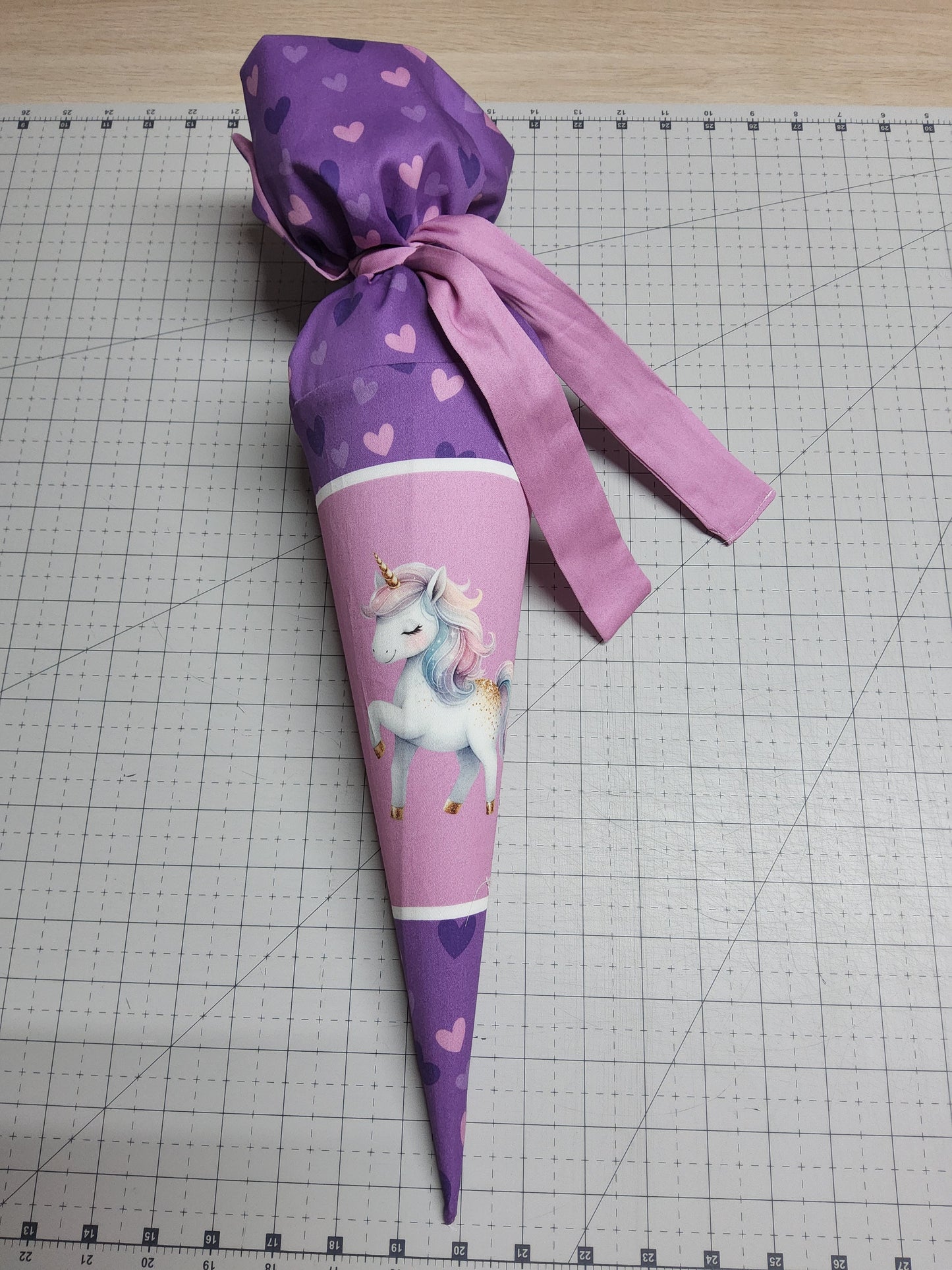 Sofortkauf 35cm: Zuckertüte mit Rohling 35 cm "Einhorn" (Geschwistertüte) - wie abgebildet