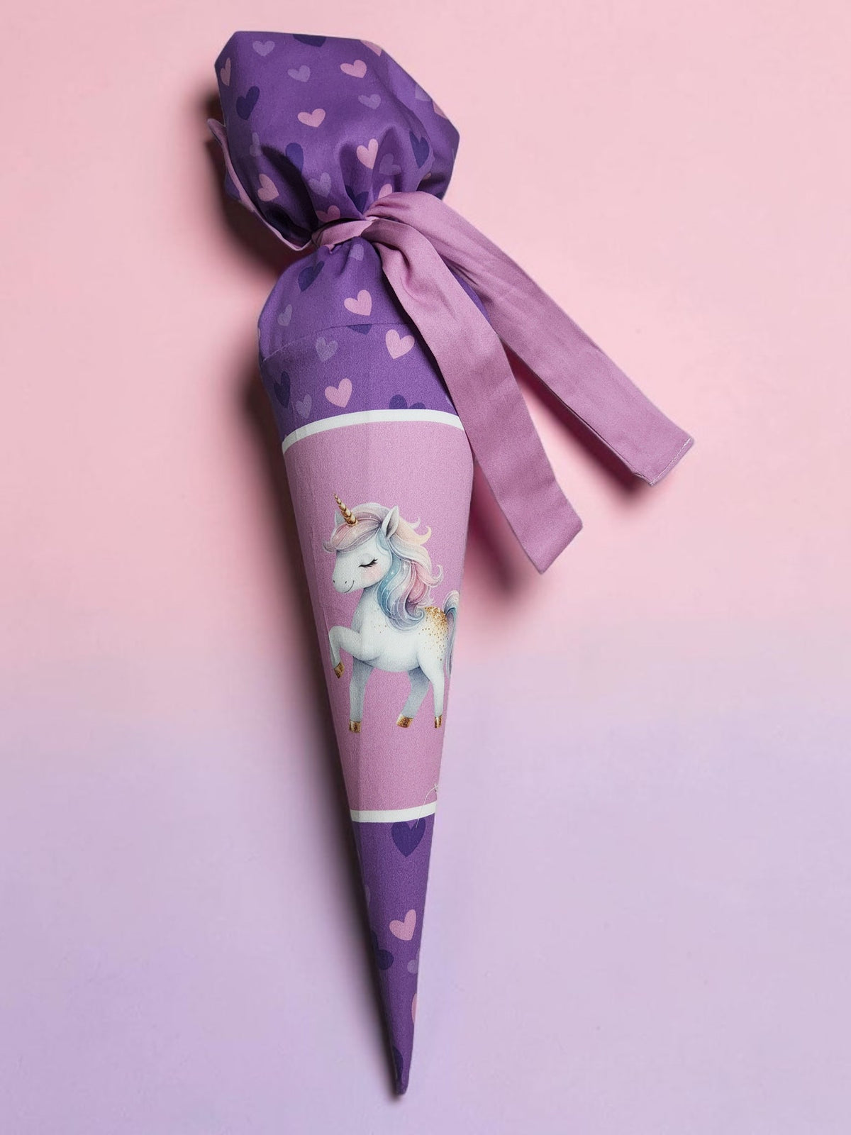 Sofortkauf 35cm: Kindergartentüte / Geschwistertüte inkl. Rohling 35 cm - "Einhorn" - wie abgebildet