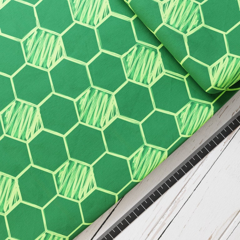 Baumwollsatin: Fußball Hell-Grün - perfekt für Schultüten, Accessoires zur Einschulung - Soccer, Fußball, Spielfeld