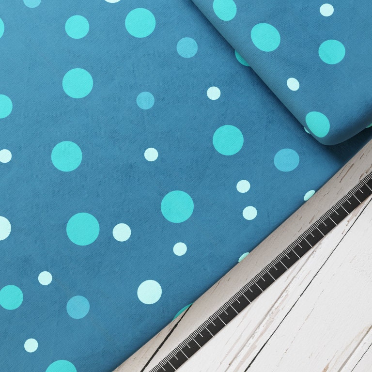 Baumwollsatin: Dots / Punkte Türkis - perfekt für Schultüten, Accessoires zur Einschulung - Chameleon , Türkis, Tropic