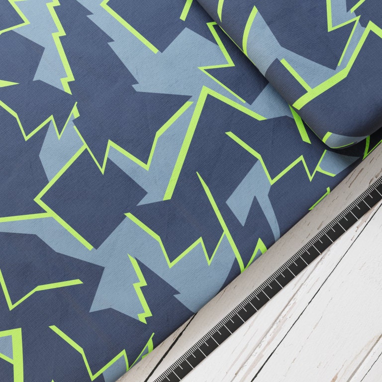 Baumwollsatin: Abstrakt Grün - perfekt für Schultüten, Accessoires zur Einschulung - T-Rex, Dinos, Wilde Tiere