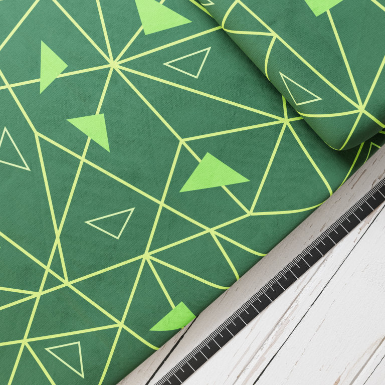 Baumwollsatin: Stripes meets Triangles - perfekt für Schultüten, Accessoires zur Einschulung - Dino, T-Rex, Streifen, Dreieck, Linien