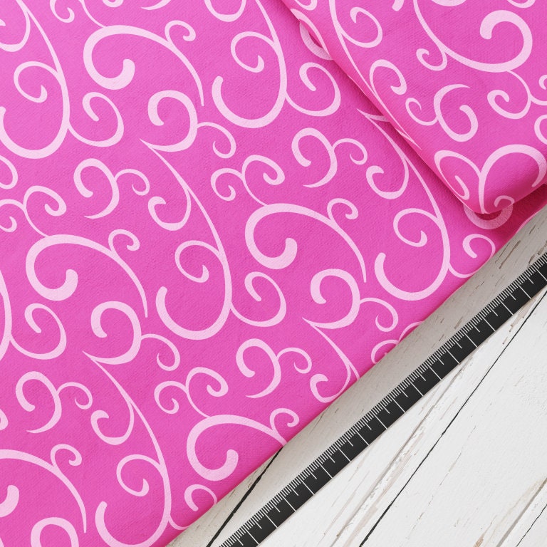 Baumwollsatin: Floral Ornaments - perfekt für Schultüten, Accessoires zur Einschulung - Blüten, Ranken, Pferd, Pegasus