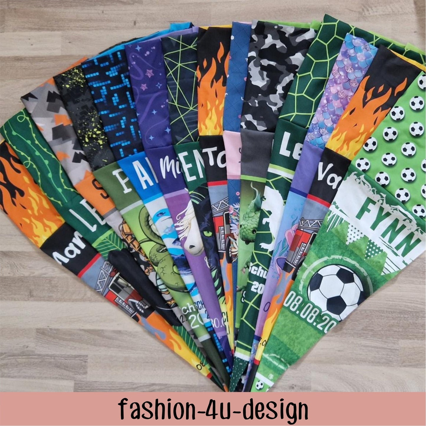 303 Schultüte/Zuckertüte: Fußball Splash bunt - Baumwoll-Panel zum selber nähen oder fix&fertig genäht - DIY Näh-Set 70 cm