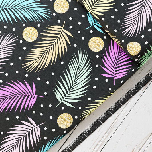 Baumwollsatin: Bunte Federn - perfekt für Schultüten, Accessoires zur Einschulung - Federn, Bunt, Punkte, Pink, Blau