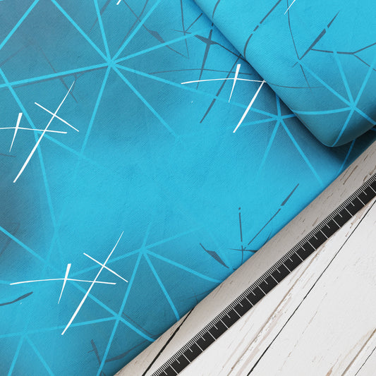 Baumwollsatin: Arktisblau - perfekt für Schultüten, Accessoires zur Einschulung - Polar, Eisbär, Nordpol, Eis, Blau