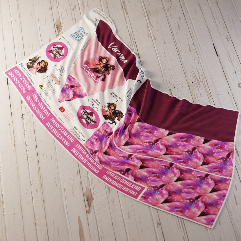 1004 Schultüte/Zuckertüte: Prinzessin mit Pferd - Baumwoll-Panel zum selber nähen oder fix&fertig genäht - DIY Näh-Set 70 cm