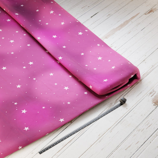 Baumwollsatin: Glitzerbeere - perfekt für Schultüten, Accessoires zur Einschulung - Einhorn, Regenboogen, Pink, Sterne