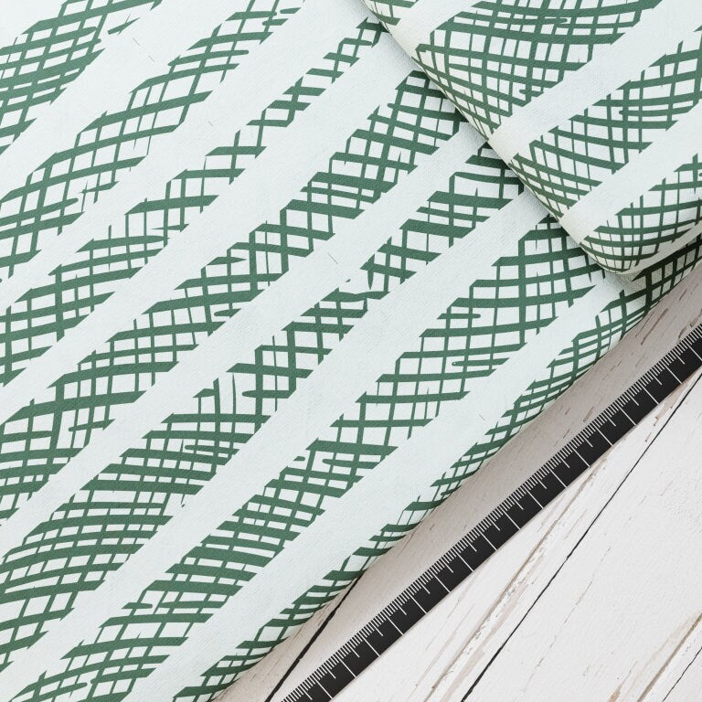 Baumwollsatin: Bio Grün - perfekt für Schultüten, Accessoires zur Einschulung - Skizze, Streifen, Striche, Sketch