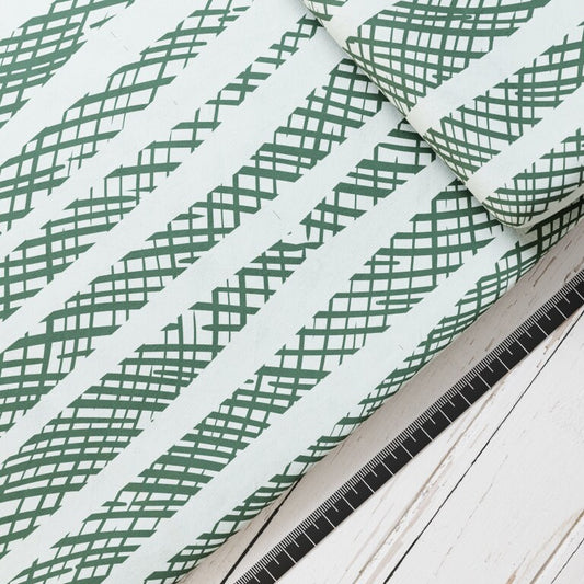 Baumwollsatin: Bio Grün - perfekt für Schultüten, Accessoires zur Einschulung - Skizze, Streifen, Striche, Sketch