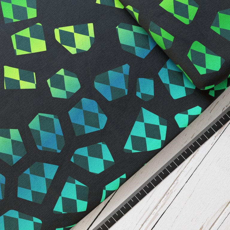 Baumwollsatin: Würfelmonster - perfekt für Schultüten, Accessoires zur Einschulung - Roboter, Cubes, Würfel, Monster