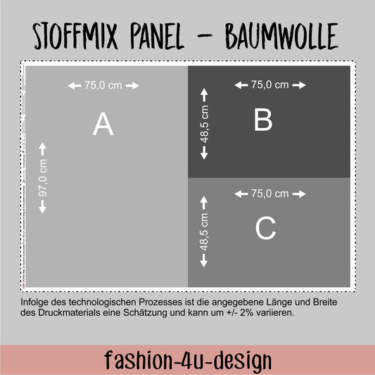 Stoffmix PANEL: Herzen im Meer (97 cm x 150 cm) - perfekt für Schultüten & Accessoires zur Einschulung | Ocean, Sea, Herzen, Muschel, Blau