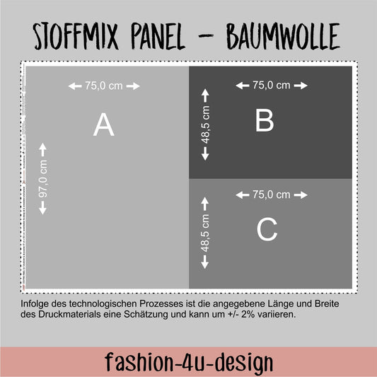 Stoffmix PANEL: Blubberblau (97 cm x 150 cm) - perfekt für Schultüten & Accessoires zur Einschulung | Delfin, Fisch, Meerjungfrau, Meer, Hai