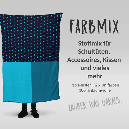 Stoffmix PANEL: Polizeistation (97 cm x 150 cm) - perfekt für Schultüten & Accessoires zur Einschulung | Polizei, Police, Helicopter, Dieb