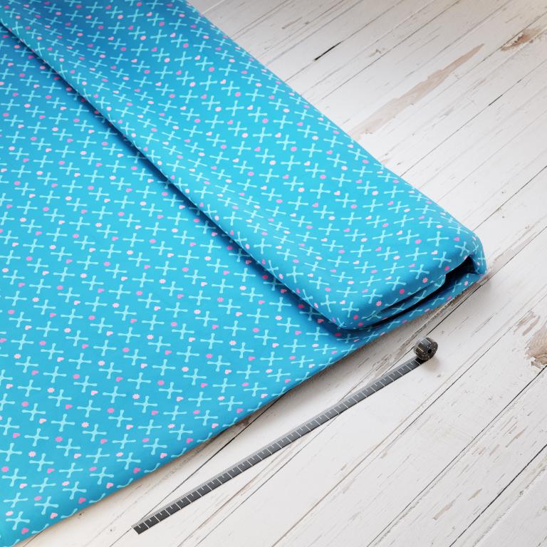 Baumwollsatin: Pferdedecke - perfekt für Schultüten, Accessoires zur Einschulung - Pferd, Horse, Stute, Kreuze, Muster, Reiter